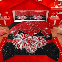 Castle Fairy Cheerleading Cheerleader Bedding Comforter Set 2pcs for Girls,Girly Dreamy Dance Twin Comforter Sets Microfiber,Bling Glitter Breathable Bedding Set,Microfiber Bedroom Decor,Reversible