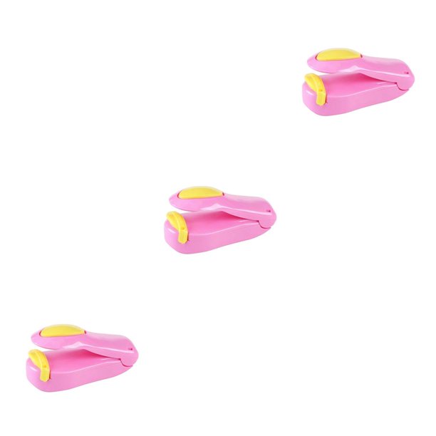 Ounissouiy Sellador de calor portátil, bolsa de plástico, paquete de almacenamiento, Mini máquina de sellado, selladores prácticos para alimentos, Rosado 3piezas Ounissouiy CBP004400