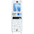 thumbnail image 6 of iPhone 13 Mini Case for Women with Card Holder,iPhone 13 Mini Phone Case Wallet with Strap,Crossbody Lanyard Cases with Credit Card Slots Kickstand and Stand Case Ring Holder,5.4" White Leopard, 6 of 13
