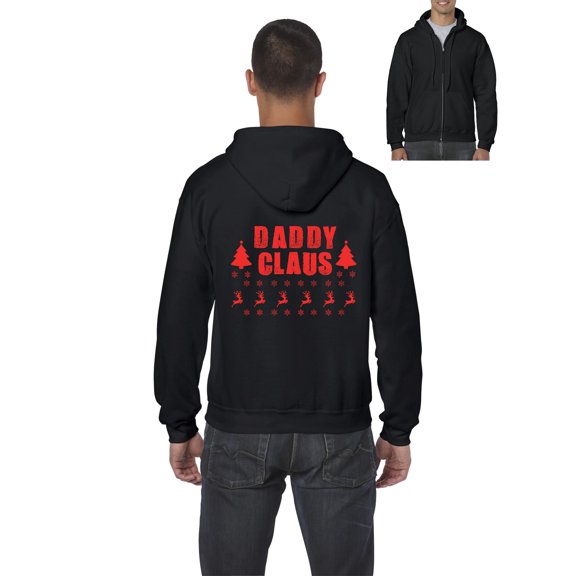 MmF - Men's Sweatshirt Full-Zip Pullover - Christmas Daddy Claus in Red