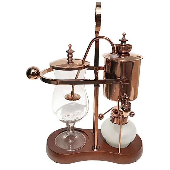 Nispira Belgique Luxe Royal Family Siphon d'Équilibre Cafetière Couleur Cuivre, 1 Ensemble