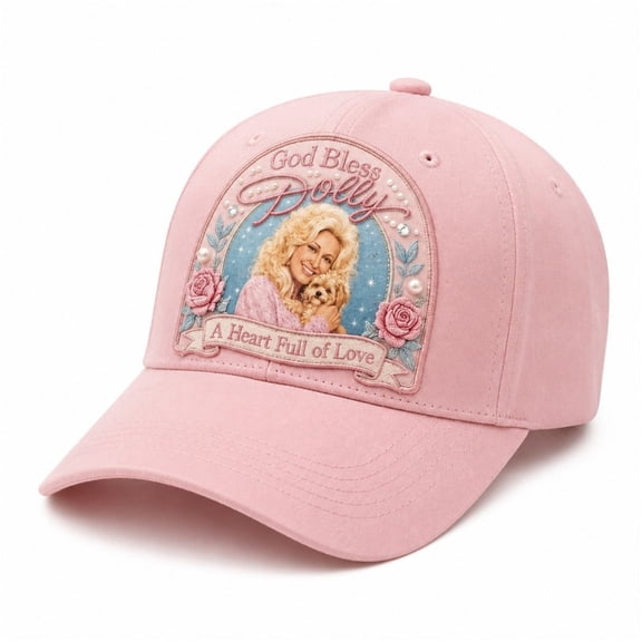 Country Music Legend Baseball Cap, Vintage Country Star Portrait Embroidered Patch Hat, Rhinestone Detail Adjustable Strap Dad Cap, God Bless Heart Quote Cap, Country Music Fan Gift for Women