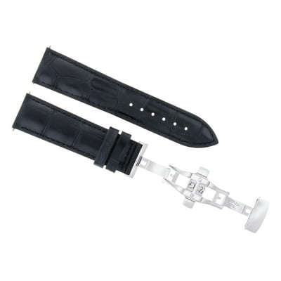 20mm Black Leather Watch Strap with Deployment Clasp Bahrain Ubuy