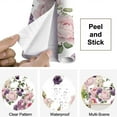thumbnail image 4 of Peel and Stick Wallpaper Canvas Seamless floral roses watercolor Modern Art Wall Mural Decor Self Adhesive and Removable 69in x 98in, 4 of 6