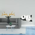 thumbnail image 2 of Deer Head Statue Panda Wall Clock Home Ornament Density Board Material for Living Room Office Decor, 2 of 8
