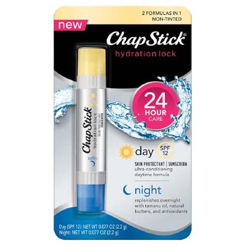 Chapstick Hydration Lock Spf12, Day And Night Lip Care 0.15 Oz, 2 Pack