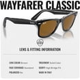 thumbnail image 4 of Ray-Ban RB2140 ORIGINAL WAYFARER CLASSIC Square Shaped Non-Polarized Sunglasses for Men & Women - Includes Official RAYBAN Eyewear Kit - Ideal Formal & Casual Wear Sunglasses - Brown Lens, 4 of 7