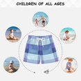thumbnail image 6 of Checkered Pattern with Purple Blue Swim Trunks Board Shorts Beach Pants Bathing Bottoms M, 6 of 8