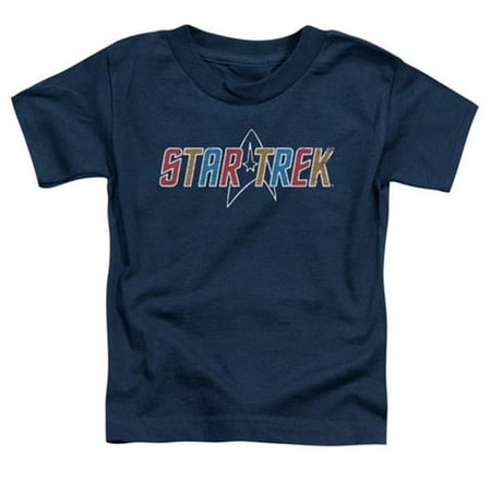 

Trevco Star Trek-Multi Colored Logo - Short Sleeve Toddler Tee - Navy- Large 4T