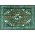 thumbnail image 1 of Ahgly Company Machine Washable Indoor Rectangle Persian Turquoise Blue Traditional Area Rugs, 3' x 5', 1 of 4