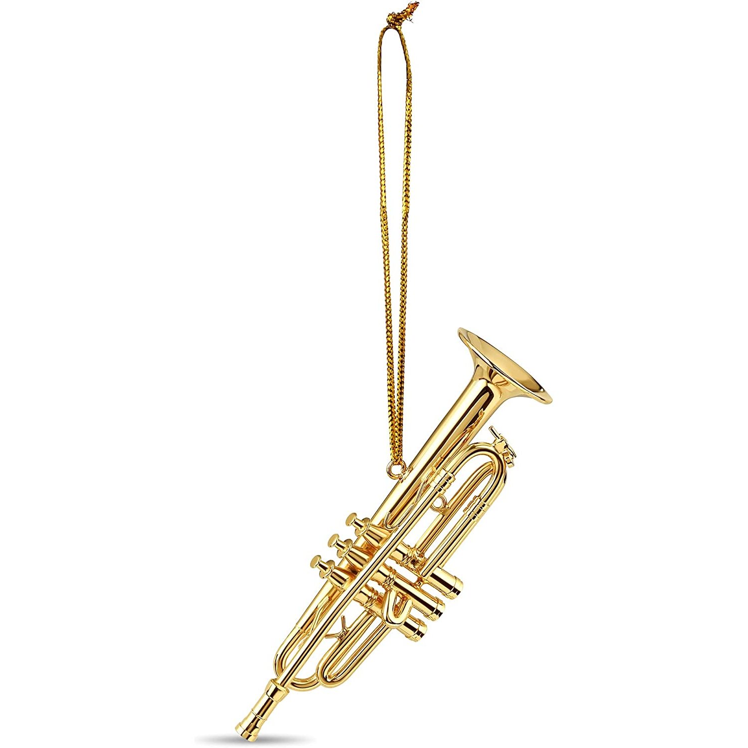 Broadway Gifts 5" Gold Brass Trumpet Ornament Decoration
