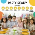 thumbnail image 5 of Exquisite 10" Heavy Duty 350 GSM Yellow Disposable Party Plastic Plates - 100 Count, 5 of 7
