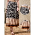 thumbnail image 2 of DARING DIVA Women's Summer Beach Graphic Midi Western Skirts Small Black, 2 of 6
