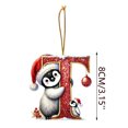 thumbnail image 2 of Penguin Letter Christmas Ornament,2D Personalized Initial Hanging Ornament for Christmas Tree,DIY Xmas Decor,Holiday Gift for Family,Friends(T), 2 of 7