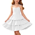 thumbnail image 2 of Piuwrlz Girls Back to School Dresses Uniform Preppy Dress Comfortable Bow-knot A-Line Princess Skirts Pink Size 5 T, 2 of 10