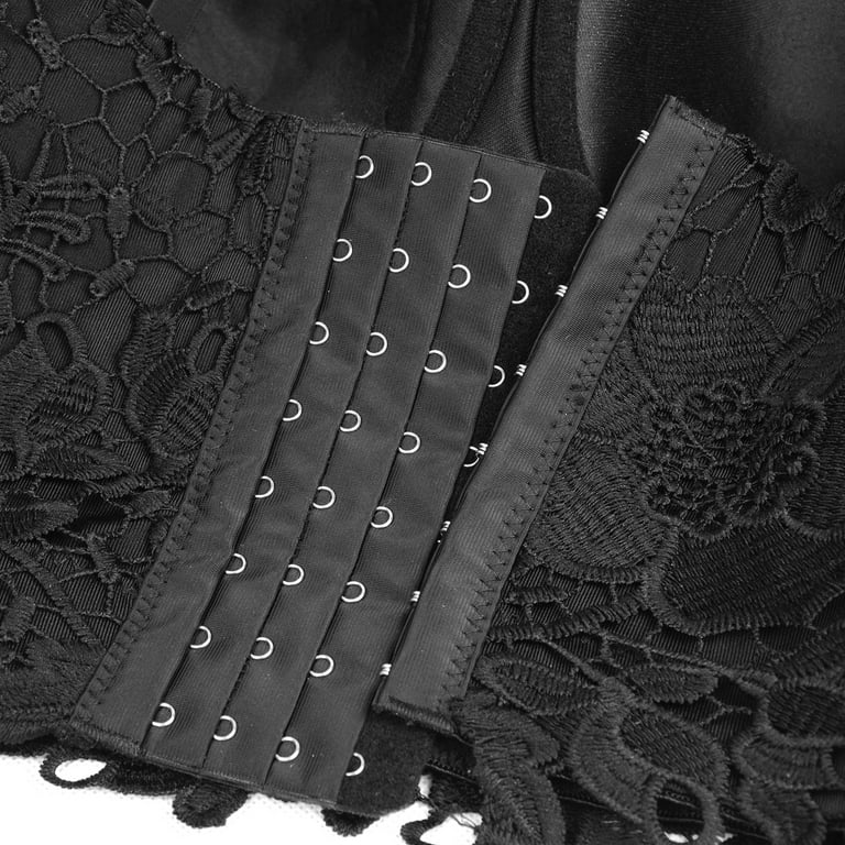 ELLACCI Women's Floral Lace Bustier Crop Top Gothic Corset Bra Tops Black  Large 