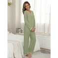 thumbnail image 2 of MINTREUS Pajamas Women's Long Sleeve Pj Set Soft 2 Piece Loungewear Sleepwear with Pockets, 2 of 5