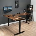 thumbnail image 2 of VIVO Electric 83"x60" Stand Up Corner Desk, Vintage Brown Tabletops, Black Frame, 2 of 8