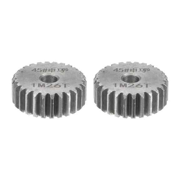 Uxcell Straight Spur Gear 6mm Inner Aperture 26T 1 Module 45# Steel Motor Gear, 2Pack