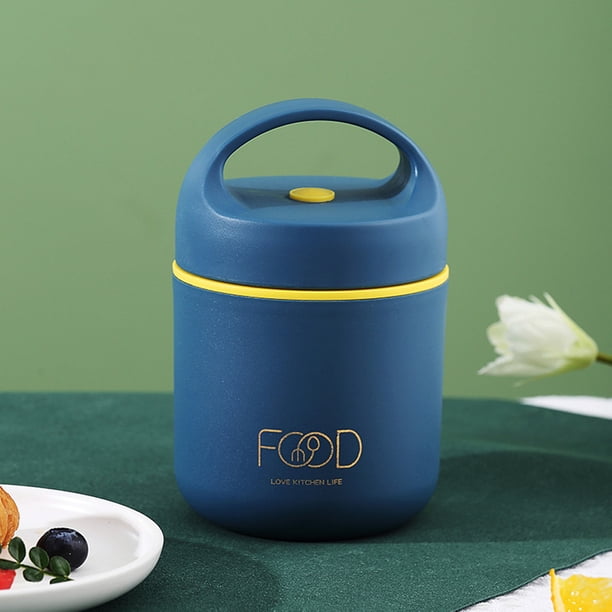 Fiambrera térmica Bento de acero inoxidable para niños (azul oscuro)
