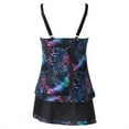 thumbnail image 4 of Midsumdr High Waisted Swimsuits Womens Plus Size Tankini Swimsuits with Skirt Two Piece Ruched Bathing Suits Floral Push Up Beach Swimwear, 4 of 6