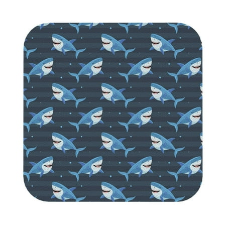 

Giroia Funny Sharks Coasters Leather Coasters Set of 6 Coaster for Drinks Square