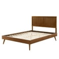 thumbnail image 3 of Platform Bed Frame, Twin Size, Wood, Brown Walnut, Modern Contemporary Urban Design, Bedroom Master Guest Suite, 3 of 10