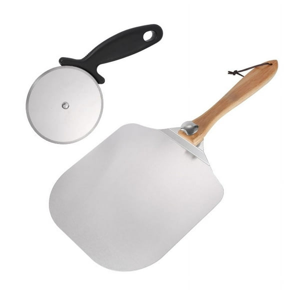 Hweilai Chef Pizza peel with foldable wooden handle, Pizza spatula - High quality aluminum pizza peel - Gourmet pizza peel for pizzas, tarte flambée, bread