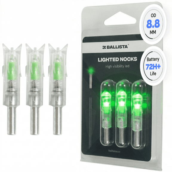 Ballista 8.8 mm LED Lighted Nocks for Crossbow Bolts 0.300" ID - Green