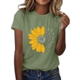 thumbnail image 2 of Fznquz Womens Tops under $10 Crew Neck Short Sleeve Shirts Summer Green Graphic Print Casual Ladies Tops and Blouses, 2 of 5