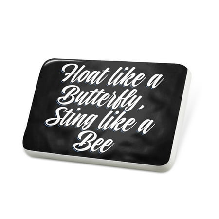 Porcelein Pin Classic design Float like a Butterfly, Sting like a Bee Lapel Badge – NEONBLOND