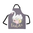 thumbnail image 2 of ASHLEIGH Beautiful White Romantic Swan Princess with Crown and Floral Flowers Adjustable Bib Apron with Pockets Home Kitchen Apron for Women Men, 2 of 2