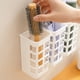 thumbnail image 5 of Cesta de almacenamiento de baño Organizador colgante | Rack pequeño de plástico montado en la pared | Gancho adhesivo no perforado | Blanco | Drena rápidamente | Compacto 15x8x7cm | Versátil para el, 5 of 8