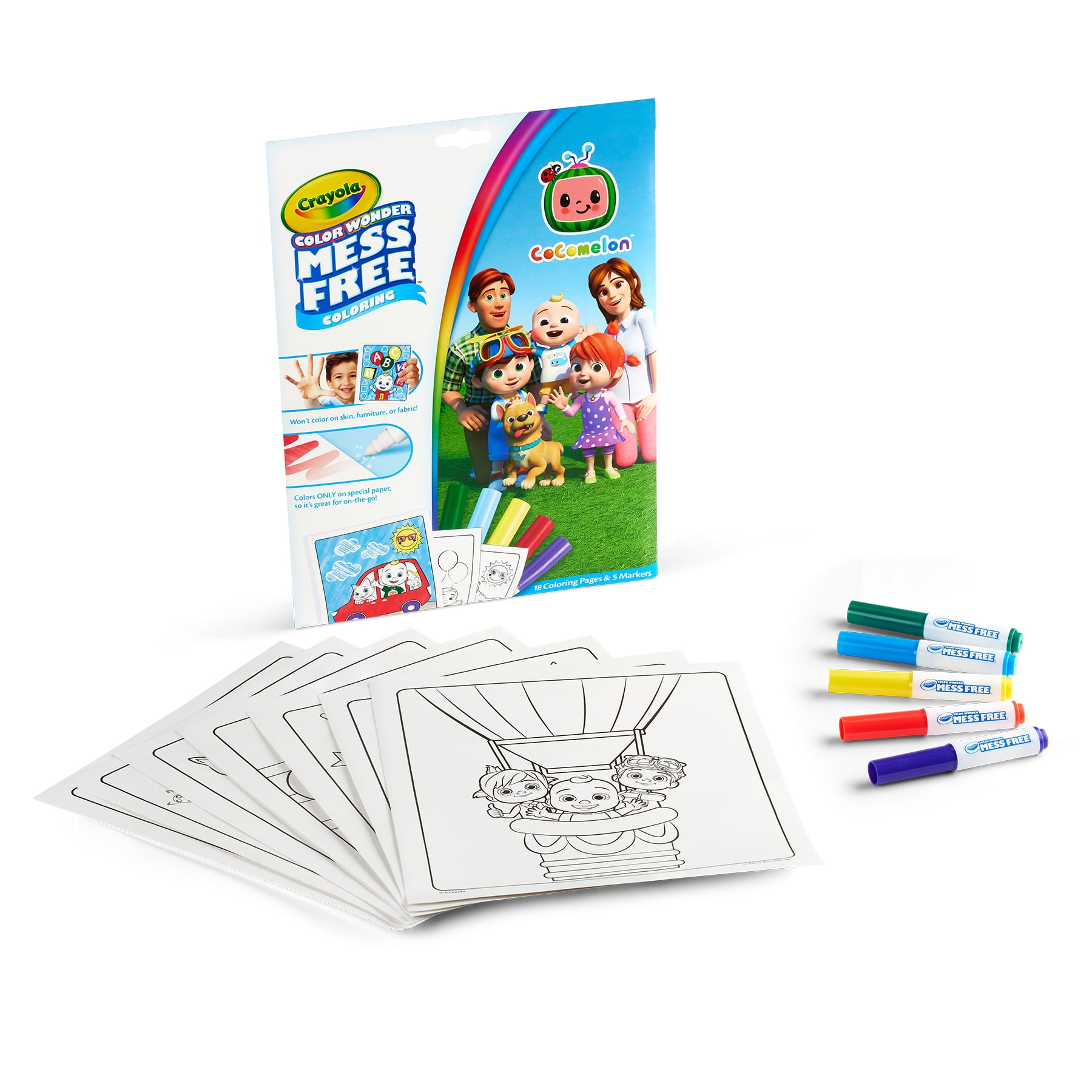 Crayola Color Wonder Coloring Pad & Markers, Cocomelon, 2 Sets