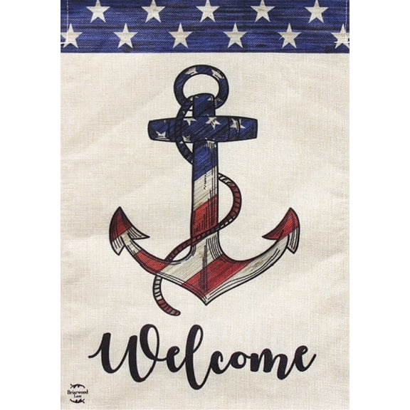 Briarwood Lane Everyday House Flag 40x28 For Outdoor Amercian Anchor Burlap House Flag