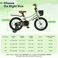 thumbnail image 3 of Costway 16" Kid's Bike with Training Wheels Adjustable Handlebar & Seat Handbrake Green, 3 of 10