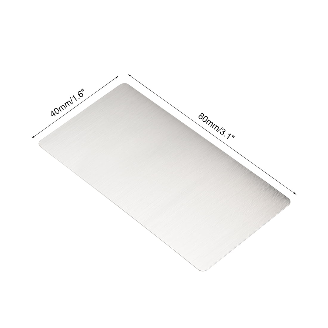 Unique Bargains Blank Metal Card Brushed 201 Stainless Steel Plate 80x40x0.4mm