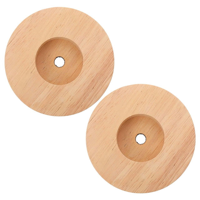 SHOWERORO 2Pcs Modern Round Wood Lamp Holders for Living Room Night Use