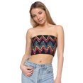 thumbnail image 1 of Womens Shiny Sequin Party Cropped Strapless Bandeau Stretch Tube Top, 1 of 6