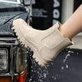 thumbnail image 2 of Crunowin Women's Ankle Rain Boots, Versatile Lightweight Casual Waterproof Everyday Outdoor Shoes Beige 7.5, 2 of 8