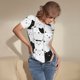 thumbnail image 3 of Balery Doodle Cute Cat Body de cuello redondo de manga corta para mujer Tops de manga corta Tops básicos-Small, 3 of 7