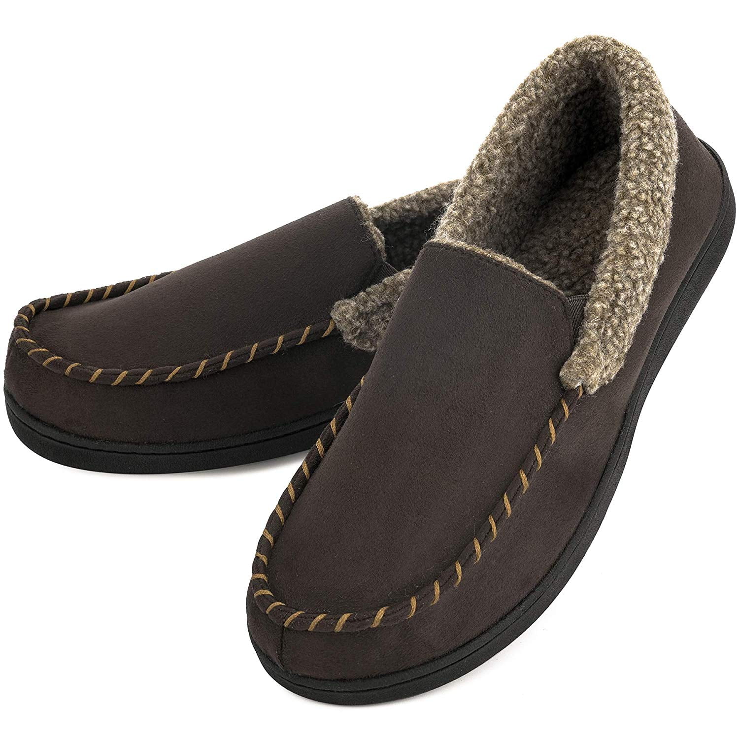 VONMAY - VONMAY Men's Moccasin Slippers Fuzzy House Shoes Fleece Home ...