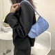 thumbnail image 1 of Bolsa Bolso de hombro de pana para mujer a la moda bolsos de mano de color sólido (azul) JShteea Para Estrenar, 1 of 9