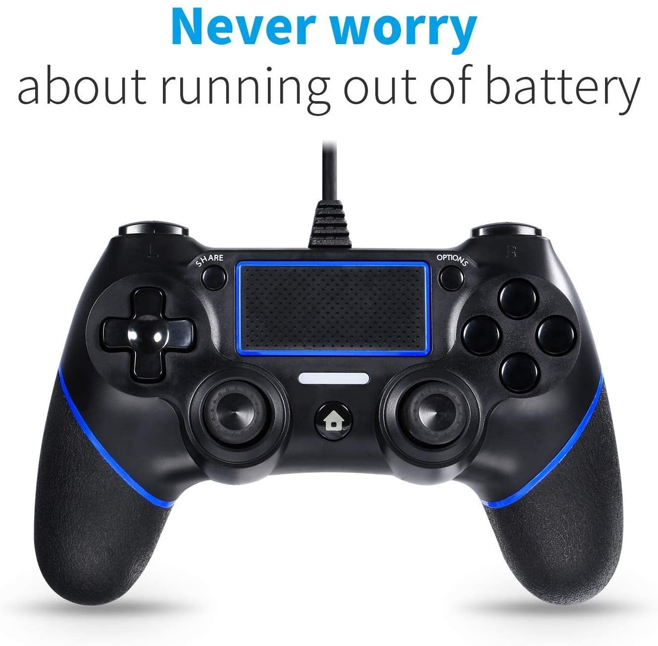 Fest eftertiden Slette Wired Controller for Playstation 4, Professional USB PS4 Wired Gamepad -  Walmart.com