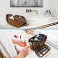 thumbnail image 6 of PAVILIA Toiletry Bag for Men, Travel Essentials Shaving Dopp Kit, Mens Travel Bag Toiletries Organizer Case for Grooming, PU Leather Water Resistant Cosmetic Bag Pouch (Brown), 6 of 8
