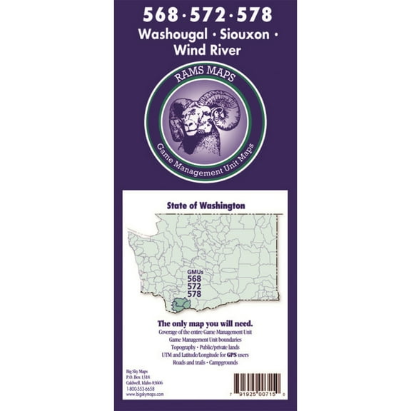 Big Sky Maps Washougal/Siouxon/Wind River GMU Map