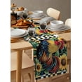 thumbnail image 2 of Table Runner Watercolor Rooster Sunflower Table Decoration for Kitchen Dinning Retro Black Plaid Table Decoration for Indoor Outdoor Party Wedding Decor 13x72 Inch, 2 of 7