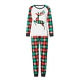 thumbnail image 5 of Family Matching Christmas Pajamas, Baby Romper/Elk Print Long Sleeve Tops and Plaid Pants Sleepwear Set, 5 of 10