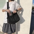 thumbnail image 5 of Aesthetic Cute Messenger Bag for School Vintage Black Canvas Crossbody for Women Shoulder Laptop Bag, 5 of 6