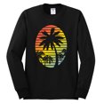 thumbnail image 2 of Tropical Palm Trees Silhouettes with Sunset | Mens Pop Culture Long Sleeve T-Shirt, Black, Small, 2 of 4